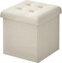 Pufa tapicerowana ze schowkiem 30 x 30 x 30 cm kremowa Woltu