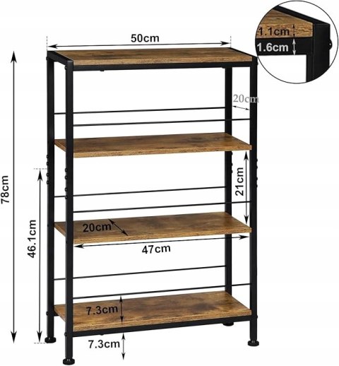 REGAŁ, REGAŁ WNĘKOWY z 4 poziomami WOLTU