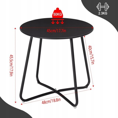 STOLIK KAWOWY OGRODOWY balkonowy czarny eSituro