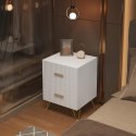 STOLIK NOCNY z 2 szufladami, szafka boczna WOLTU biała