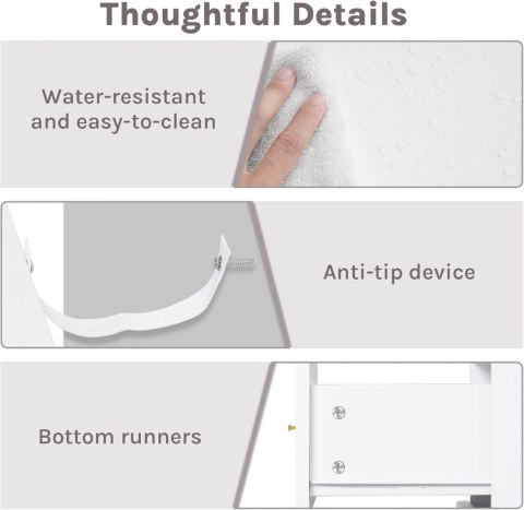 STOLIK NOCNY z 2 szufladami, szafka boczna WOLTU biała