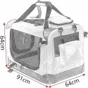 Transporter materiałowy dla psa kota Eugad szary L/XL 91 cm x 64 cm 64 cm