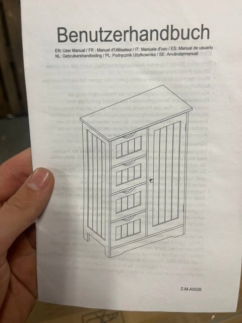 WOLTU szafka do łazienki elegańska ciemno-szary 30 x 50 x 60 cm