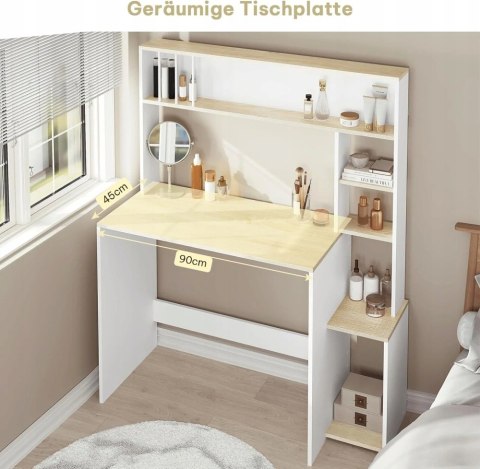 BIURKO KOMPUTEROWE z półką, 5-poziomowy regał