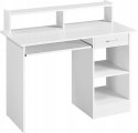 Biurko komputerowe prostokątne Yaheetech 106 x 50 x 75 cm białe z półką