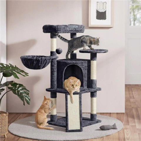Drapak wieża domek legowisko dla kota Yaheetech ciemno szary 106 cm