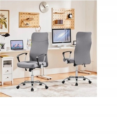 FOTEL OBROTOWY KRZESŁO BIUROWE YAHEETECH szare jasne