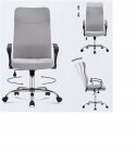 FOTEL OBROTOWY KRZESŁO BIUROWE YAHEETECH szare jasne
