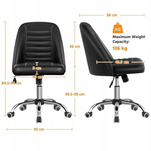 FOTEL OBROTOWY biurowy Yaheetech czarny