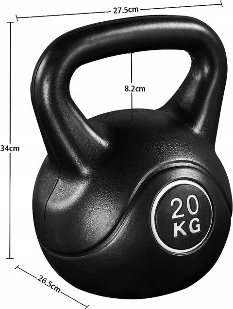 KETTLEBELL ciężarek Yaheetech 20 kg czarny