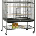 KLATKA DLA PTAKÓW Yaheetech na kółkach woliera czarna