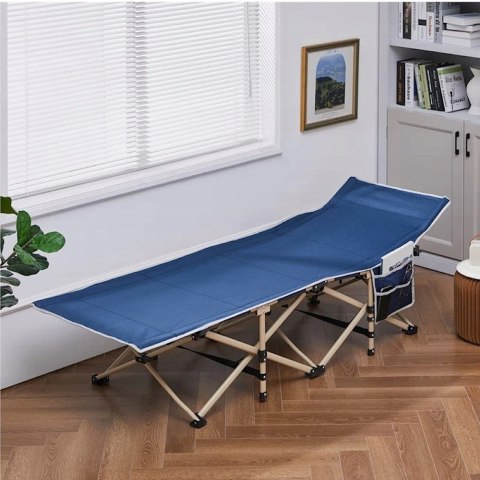 ŁÓŻKO POLOWE 186 cm x 66 cm niebieskie YAHEETECH