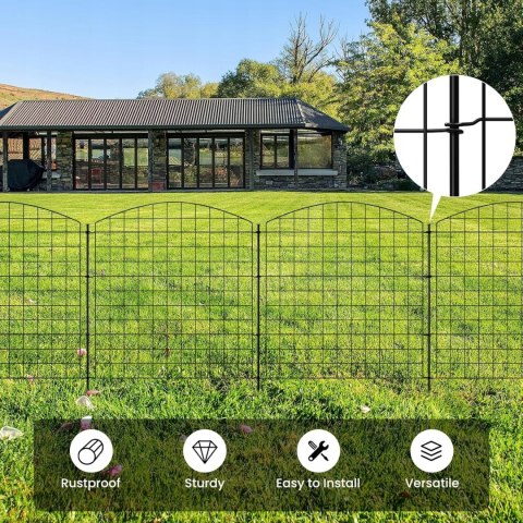 OGRODZENIE DLA PSÓW z siatki metalowej 5 paneli 70 × 78 cm WOLTU