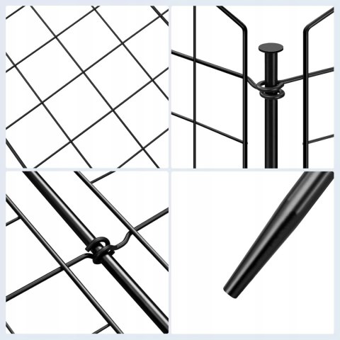 OGRODZENIE DLA PSÓW z siatki metalowej 5 paneli 70 × 78 cm WOLTU