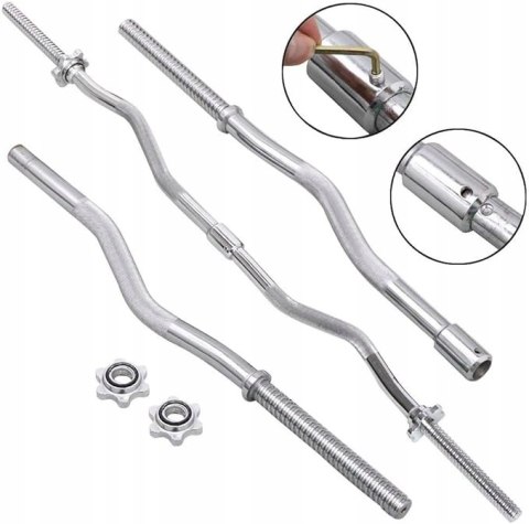 SZTANGA Yaheetech gryf lekko łamany 120 cm / 20 mm 25 kg