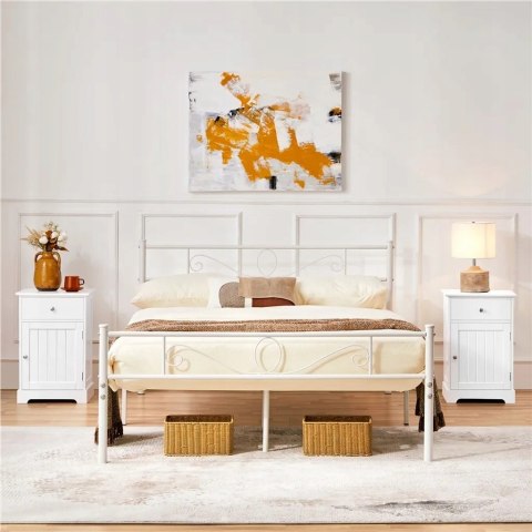 Stoliki Nocne zestaw 2 sztuk Yaheetech Komoda boczna białe 40 × 35 × 60 cm