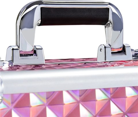 Walizka kuferek kosmetyczny Yaheetech Różowy na kółkach duży 34×25×80 cm