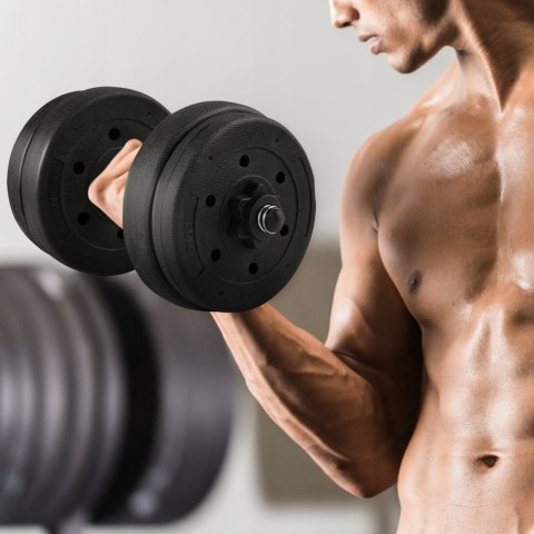 Zestaw Hantli do Ćwiczeń w Domu, 15 kg, 2 Sztuki Czarne powlekane Yaheetech