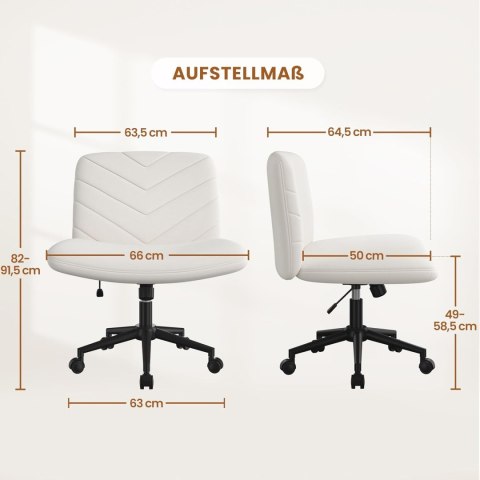 FOTEL BIUROWY z szerokim siedziskiem YAHEETECH beżowy OUTLET