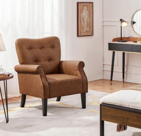 FOTEL TRADYCYJNY Yaheetech retro brązowy