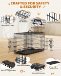 Klatka dla psa kota transporter gruby metal czarna Yaheetech 76 × 45 × 51cm