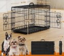 Klatka dla psa kota transporter gruby metal czarna Yaheetech 76 × 45 × 51cm