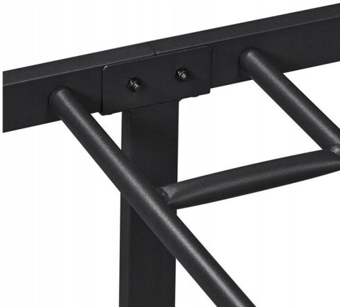 Łóżko stelaż metalowe czarne 90 x 200 cm Yaheetech z oparciem nowoczesne