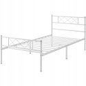 Łóżko stelaż pojedyncze metalowe Yaheetech 90x200 biały
