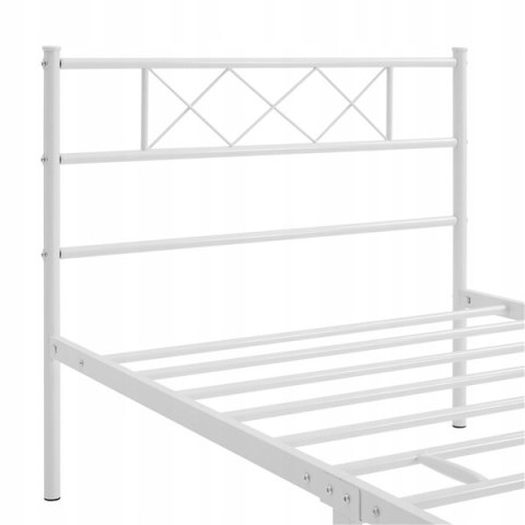 Łóżko stelaż pojedyncze metalowe Yaheetech 90x200 biały