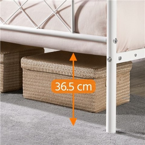 Łóżko stelaż pojedyncze metalowe Yaheetech 90x200 biały