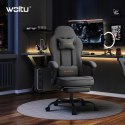 FOTEL GAMINGOWY Woltu PREMIUM szary Z PODNÓŻKIEM ROZKŁADANY