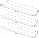 PÓŁKI ŚCIENNE wiszące zestaw 3 szt. EUGAD metal 40 x 10 cm biały