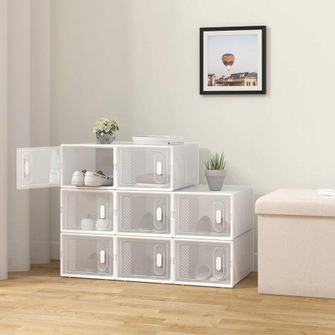 PUDEŁKA NA BUTY zestaw 8 sztuk Woltu 50 x 75 x 35 cm biały