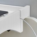Półka nocna do łóżka z prowadnicą kabli, z zaciskiem, na pilota, telefon