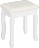 Taboret do Toaletki biały 38 x 45 x 28,5cm Woltu tapicerowany aksamit