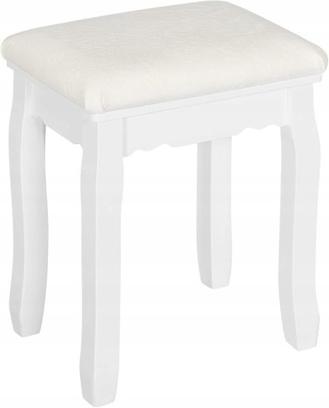Taboret do Toaletki biały 38 x 45 x 28,5cm Woltu tapicerowany aksamit