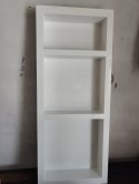 WNĘKA PRYSZNICOWA z 3 półkami biała połysk VidaXL 41x99x9 cm OUTLET