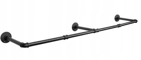 Wieszak drążek na ubrania Woltu czarny 170 cm metal industrialny