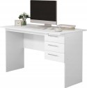 BIURKO KOMPUTEROWE z 3 szufladami prostokątne Woltu 120 x 60 x 75 cm białe
