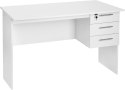 BIURKO KOMPUTEROWE z 3 szufladami prostokątne Woltu 120 x 60 x 75 cm białe