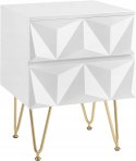 EUGAD szafka nocna z 2 szufladami 40x53x40 cm, biały + złoty