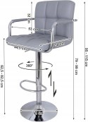 Hoker Songmics odcienie szarości 115 cm skóra sztuczna