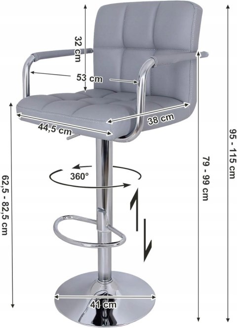 Hoker Songmics odcienie szarości 115 cm skóra sztuczna