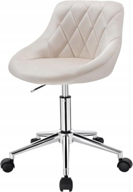 KRZESŁO OBROTOWE BIUROWE STOŁEK KOSMETYCZNY KÓŁKA 77 X 54 X 54 CREM EUGAD