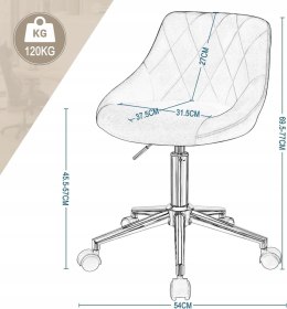 KRZESŁO OBROTOWE BIUROWE STOŁEK KOSMETYCZNY KÓŁKA 77 X 54 X 54 CREM EUGAD