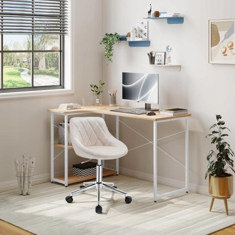 KRZESŁO OBROTOWE BIUROWE STOŁEK KOSMETYCZNY KÓŁKA 77 X 54 X 54 CREM EUGAD