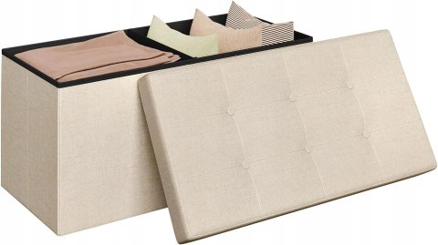 Ławka tapicerowana, ze schowkiem Woltu 76 x 38 x 37,5 cm beżowy