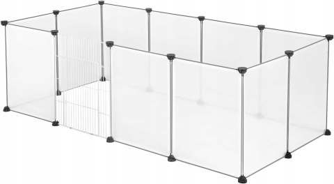 Ogrodzenie WYBIEG KOJEC dla królika kota świnki DIY 12 paneli 145x75x46 cm