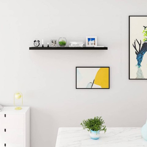 PÓŁKA ŚCIENNA LEWITUJĄCA wysoki połysk czarny 60 x 22,9 x 3,8