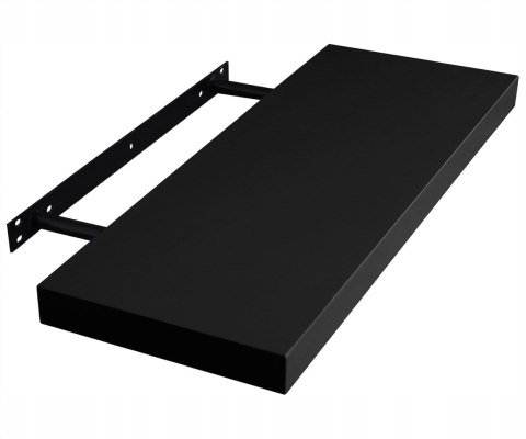PÓŁKA ŚCIENNA NA KSIĄŻKI REGAŁ WISZĄCY CZARNY 60 x 23 x 3,8 CM Eugad